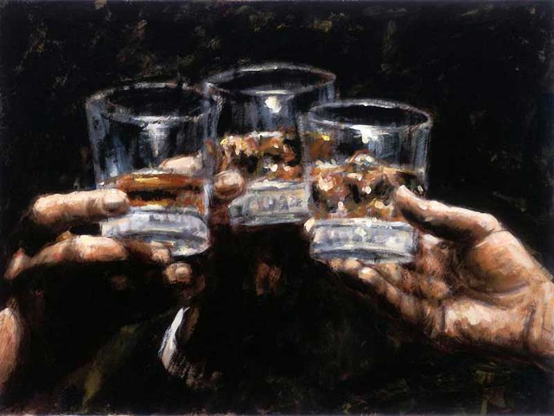 Fabian Perez Study for Whiskey Painting