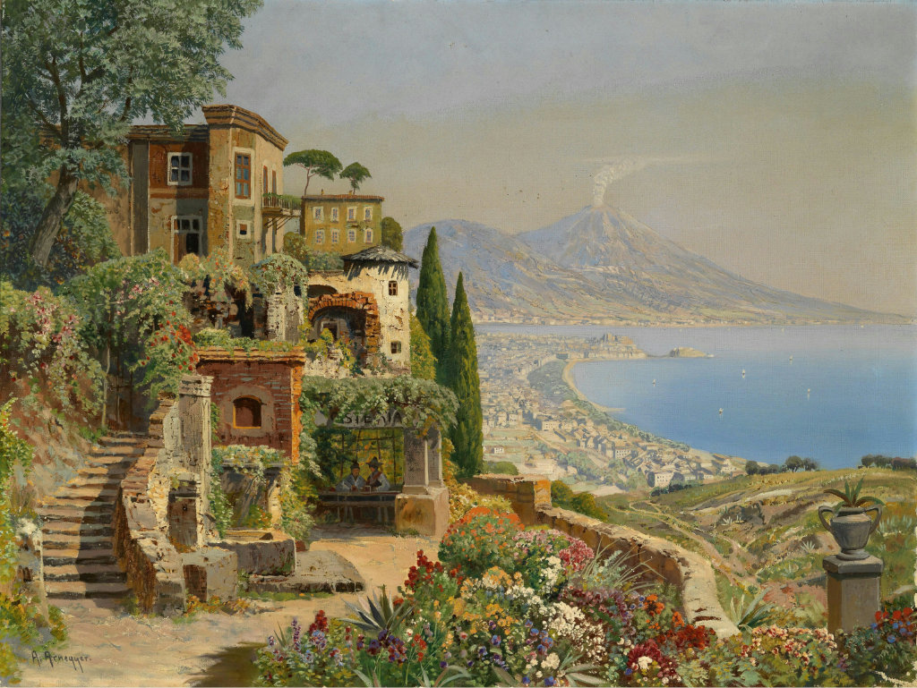 Alois Arnegger "Неаполь. Вид на Везувий"