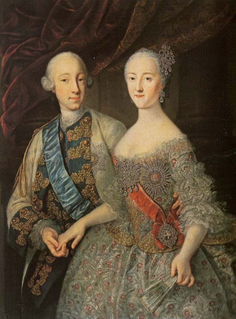 Grand Duke Pyotr Fyodorovich and Grand Duchess Yekaterina Alekseyevna  by Georg Groot The State Russian Museum