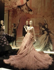 A view of an exhibit on show in a new Christian Dior exhibition in Moscow's Pushkin museum
