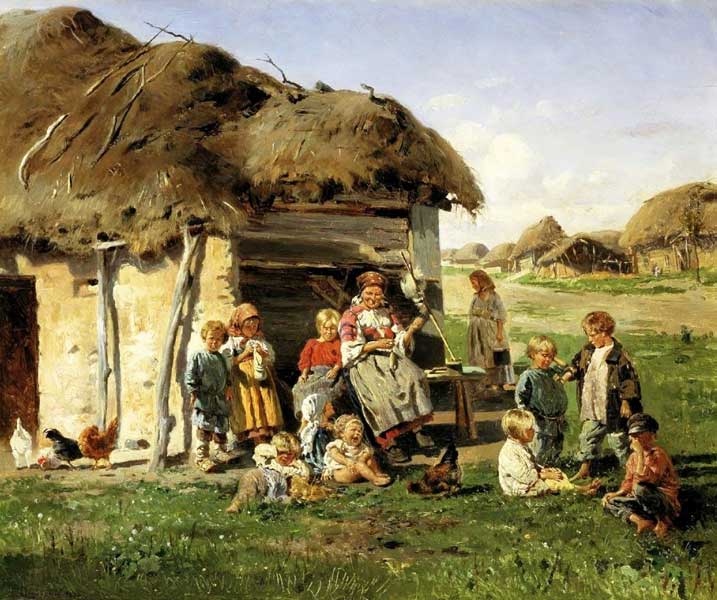 Маковский Владимир Егорович, Крестьянские дети