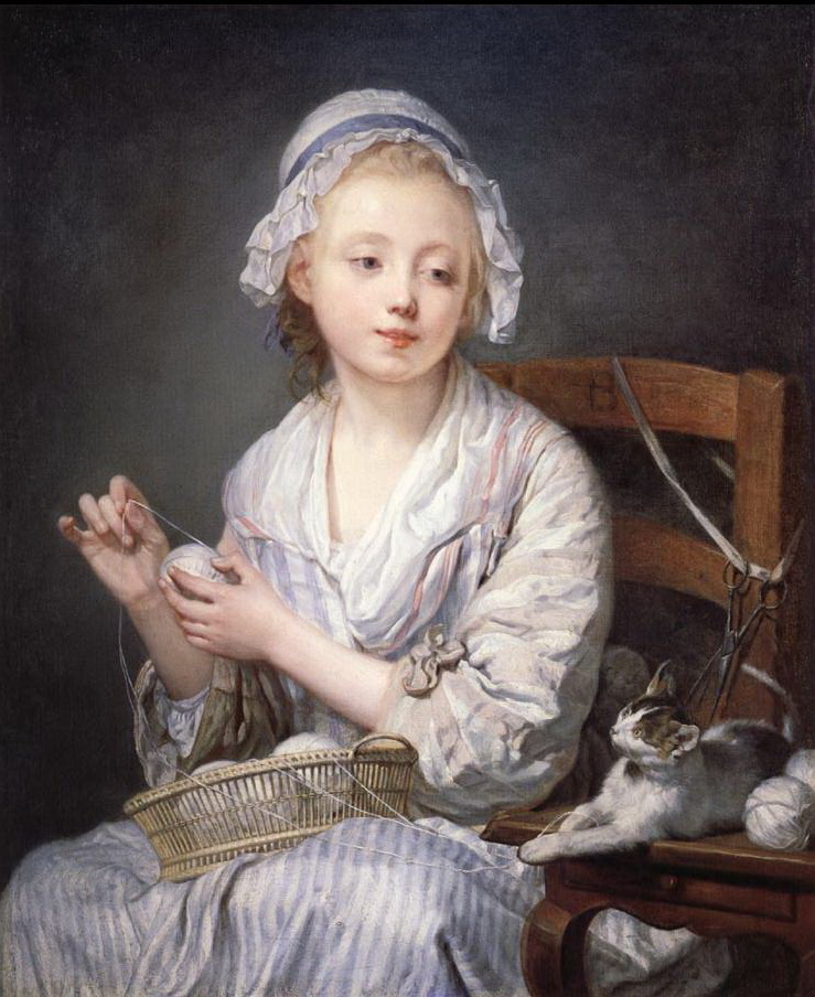 Жан-Батист Грёз. Девочка с вязанием