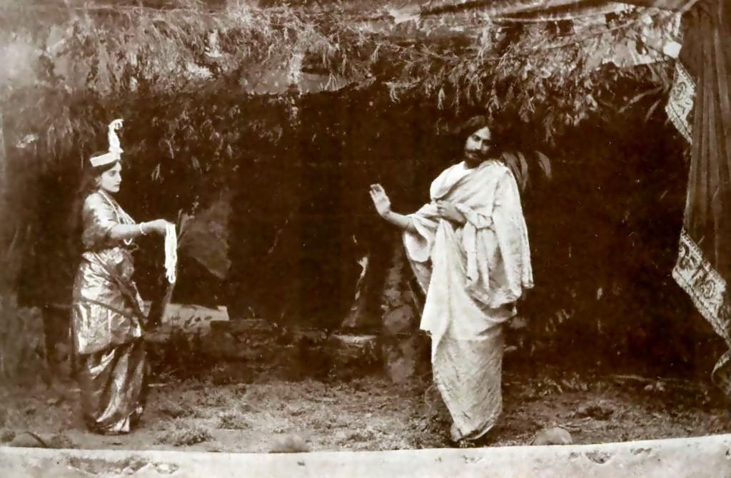 Rabindranath Tagore Performing An Act With Niece (Credits Wikipedia)