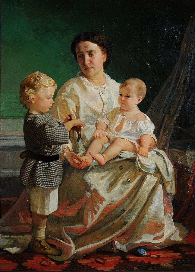 Н.Ге. Н.Ге. Портрет А.П. Ге с детьми (1861 – 1866).