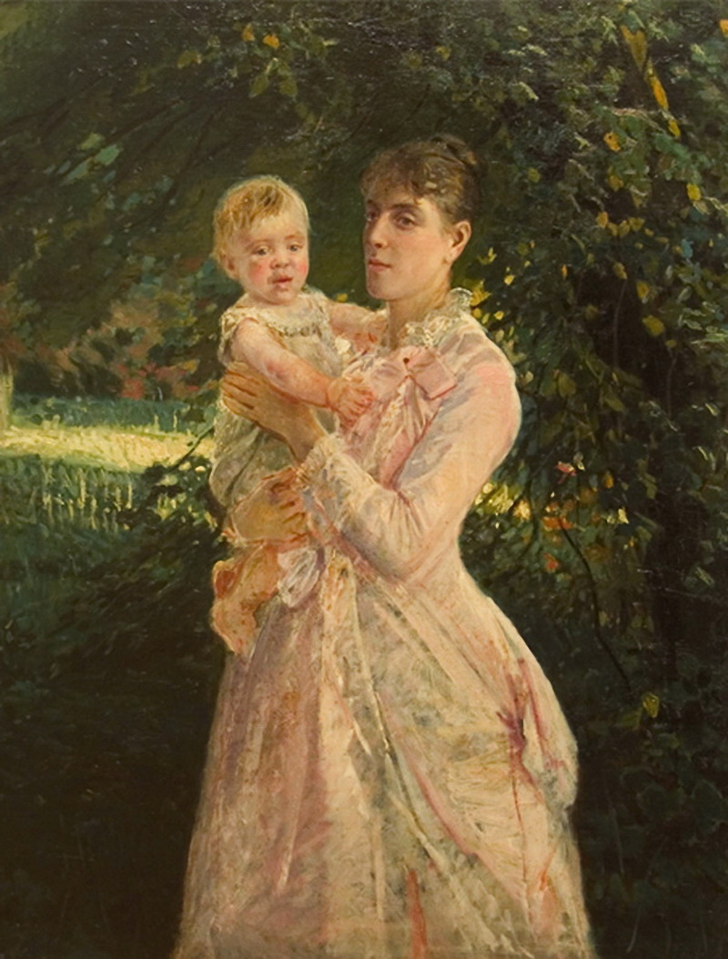 Н.Ге. «Портрет Е.И. Ге с сыном Николаем» (1885 – 1886)