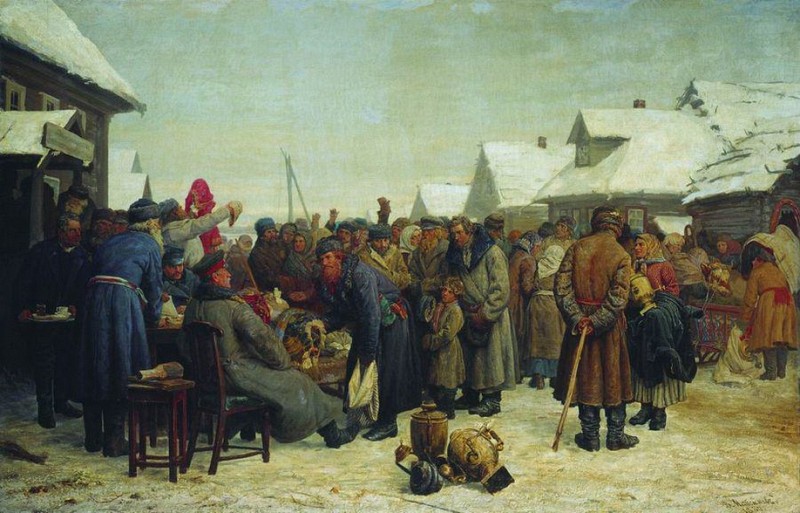 Максимов Василий Максимович (1844 - 1911) - "Аукцион за недоимки", 1880 г.