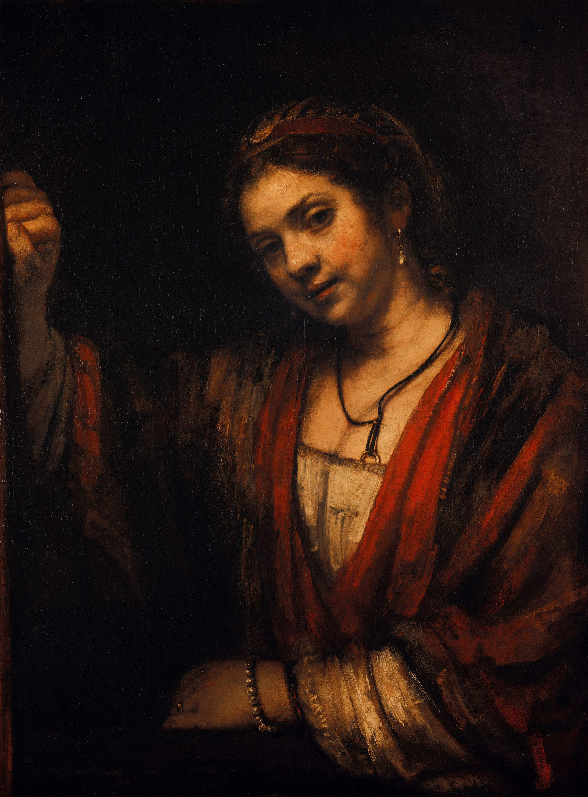 "Хендрикье Стоффельс у окна" (портрет второй жены художника, ок. 1659)