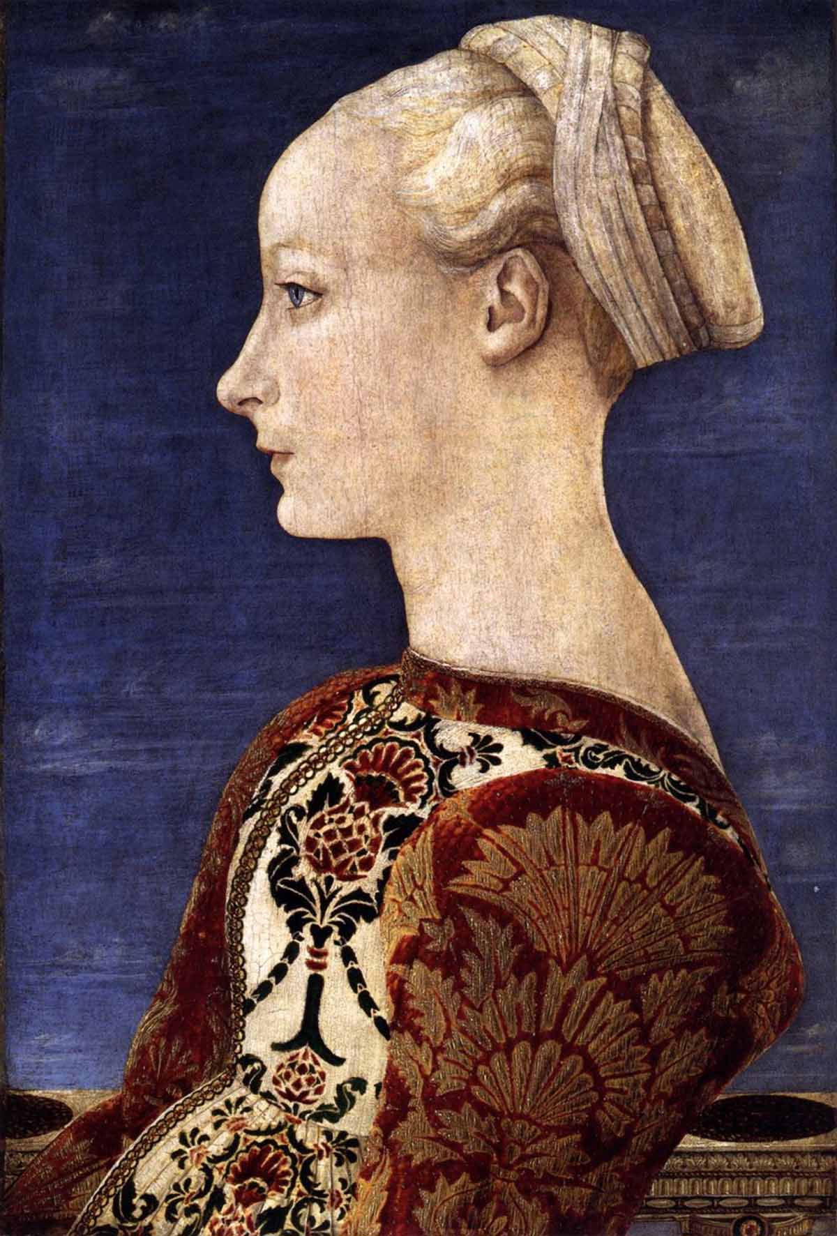 Антонио дель Поллайоло (Антонио ди Якопо Бенчи). Портрет молодой женщины. 1465. Государственный музей.  Берлин. Германия.  