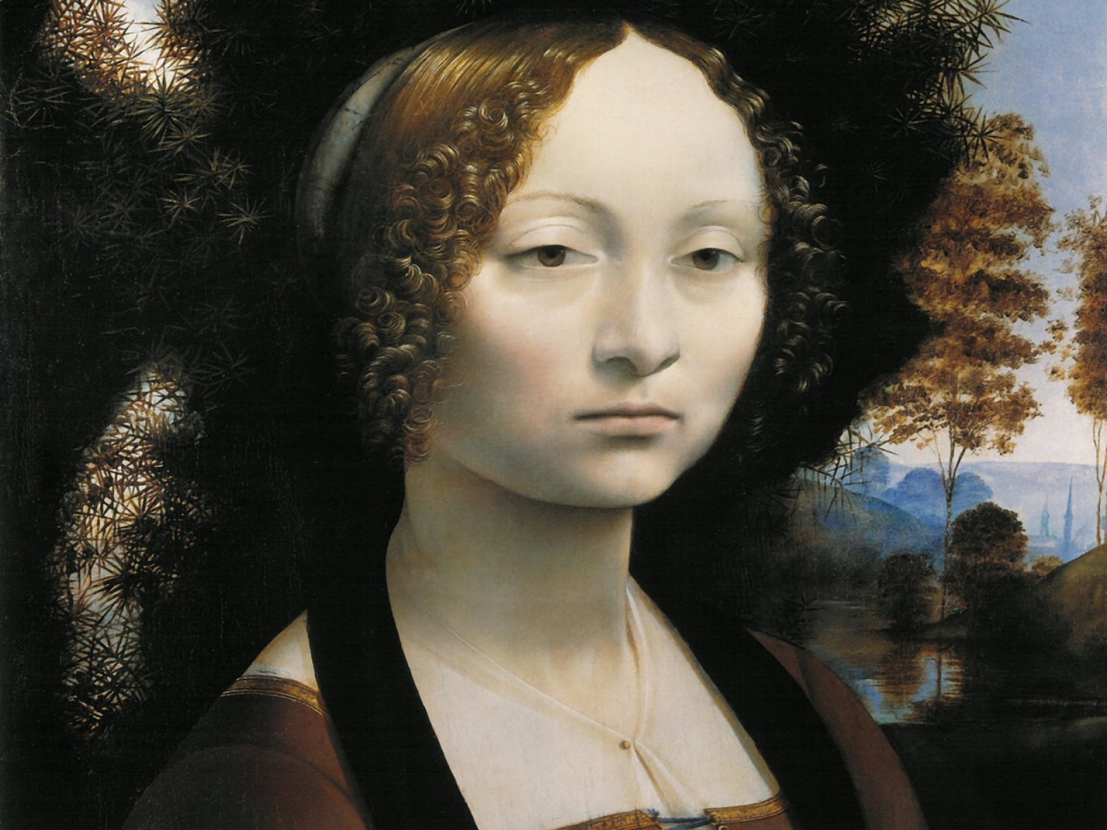 Леонардо да Винчи. Джинерва де Бенчи.1474-1478. Национальная галерея искусств. Вашингтон. Округ Колумбия. США