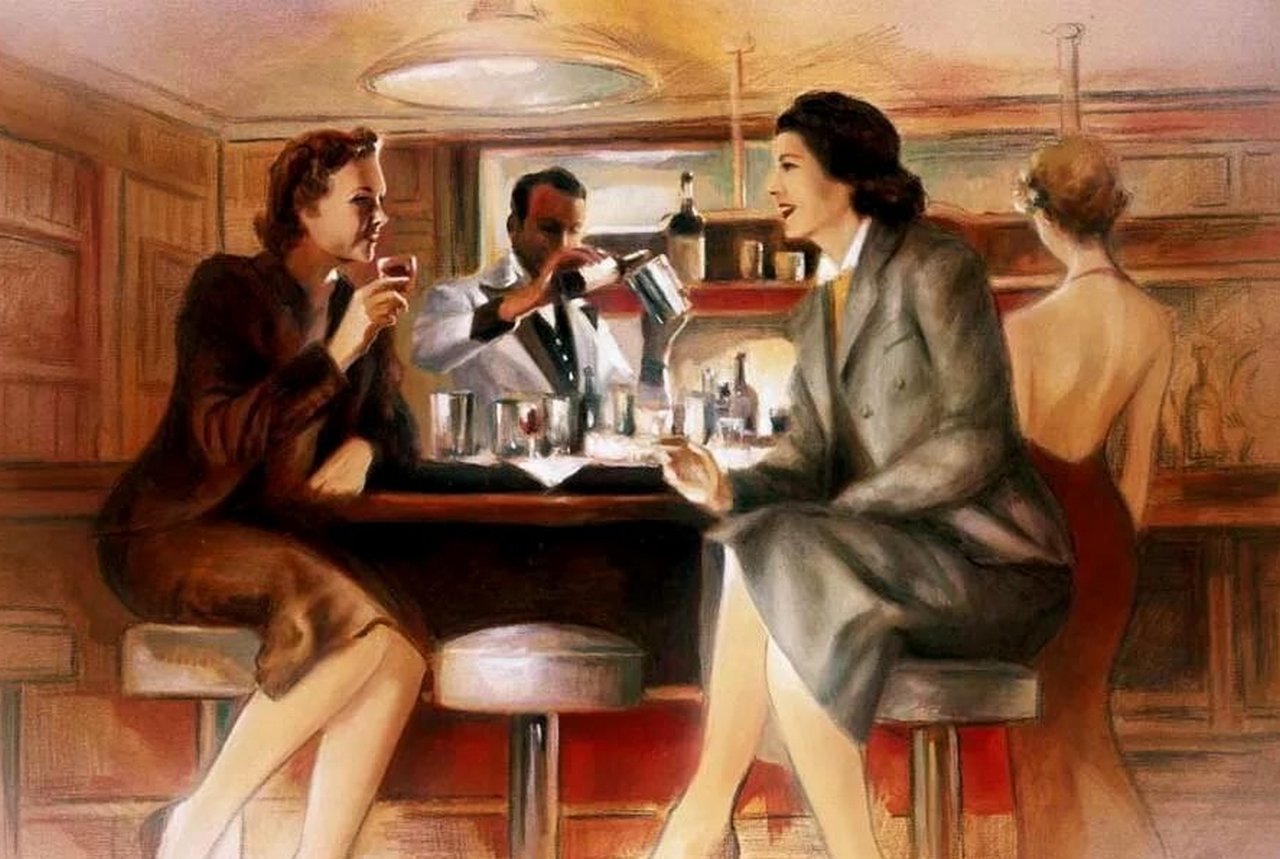 Русские жены с сюжетом и разговорами. Живопись две подруги в кафе. Девушка в кафе живопись. Картина с двумя людьми. Встреча живопись.